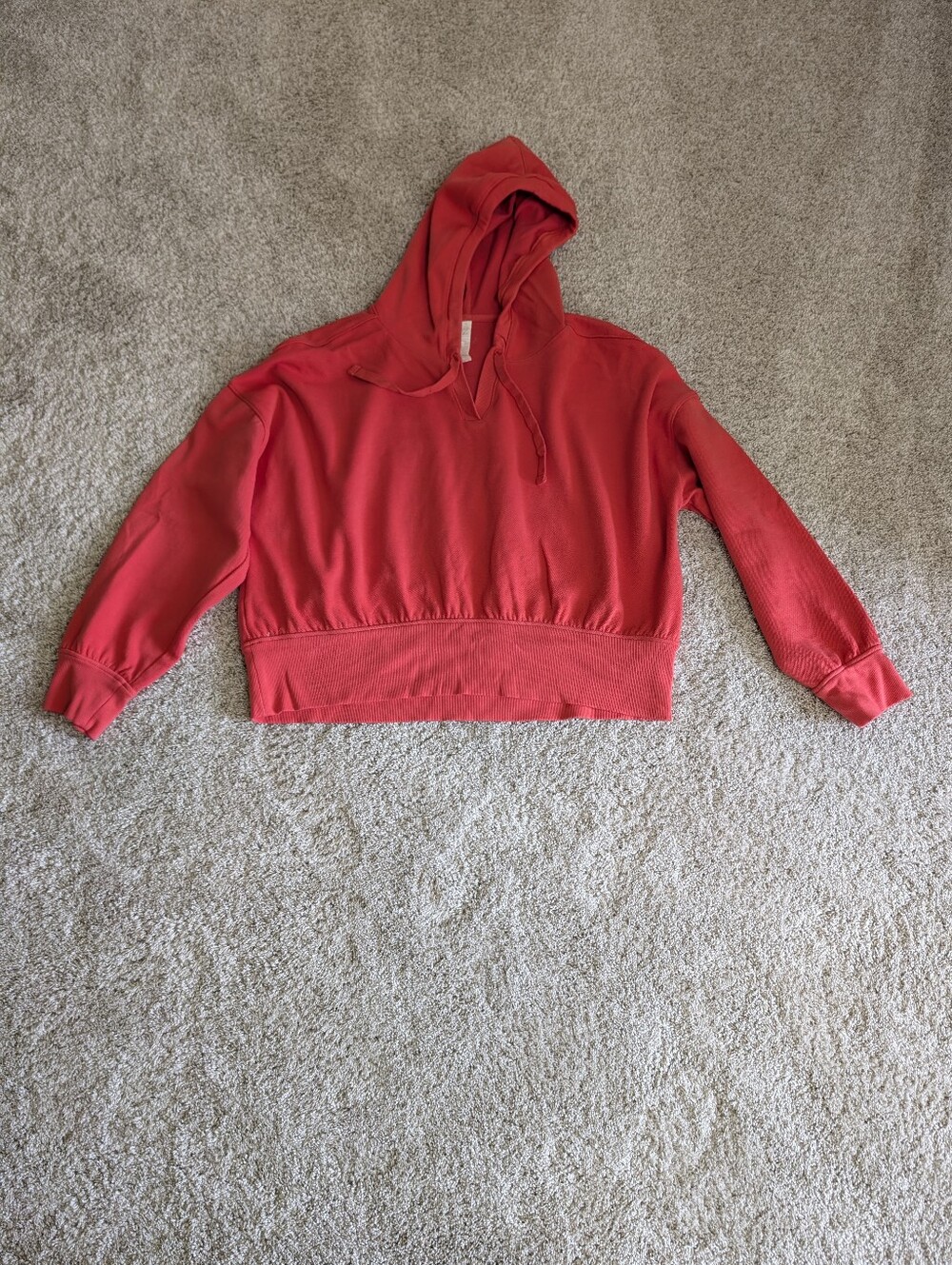 Zella Cropped Coral Hoodie Pullover - XL